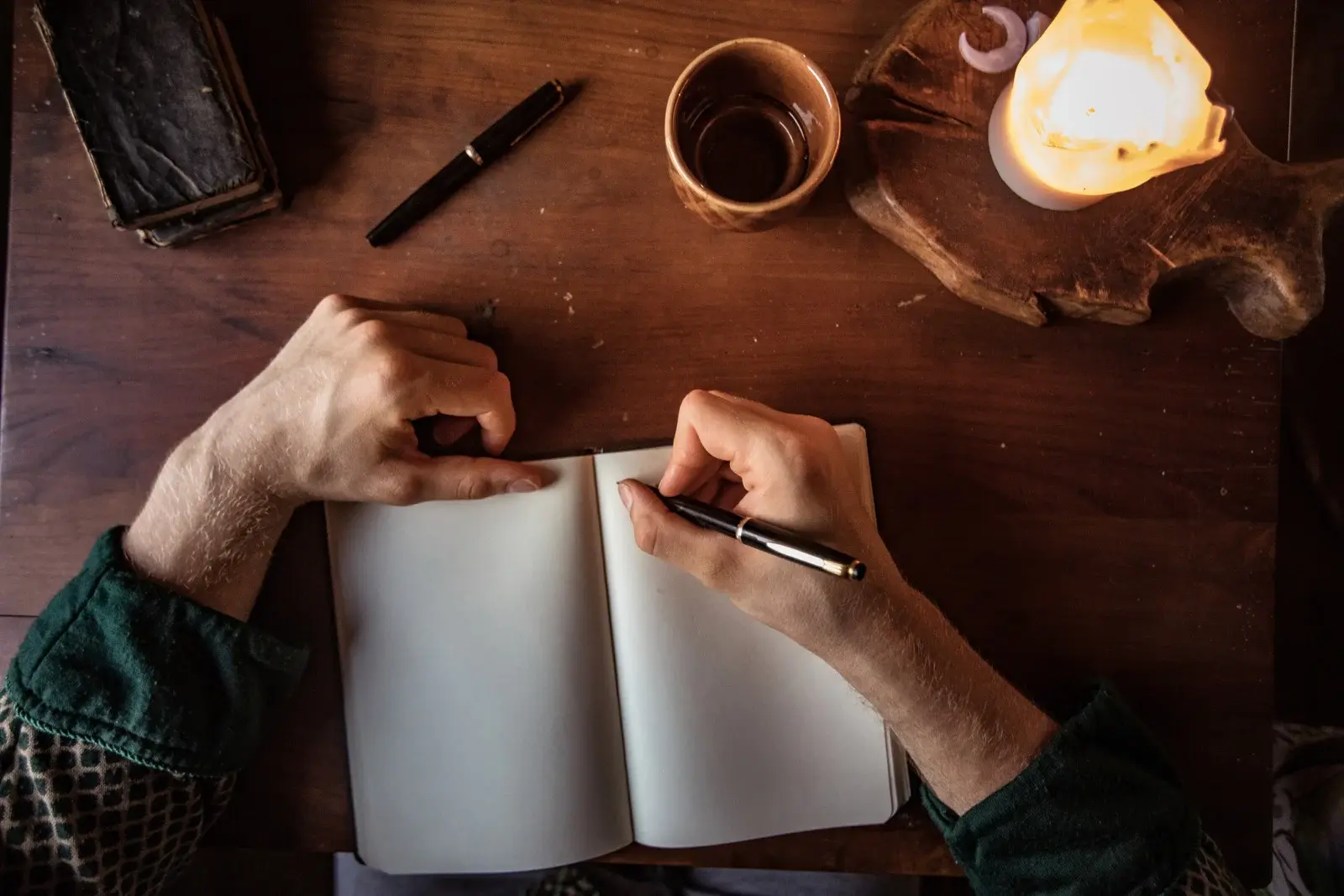 Hand writing with a pen